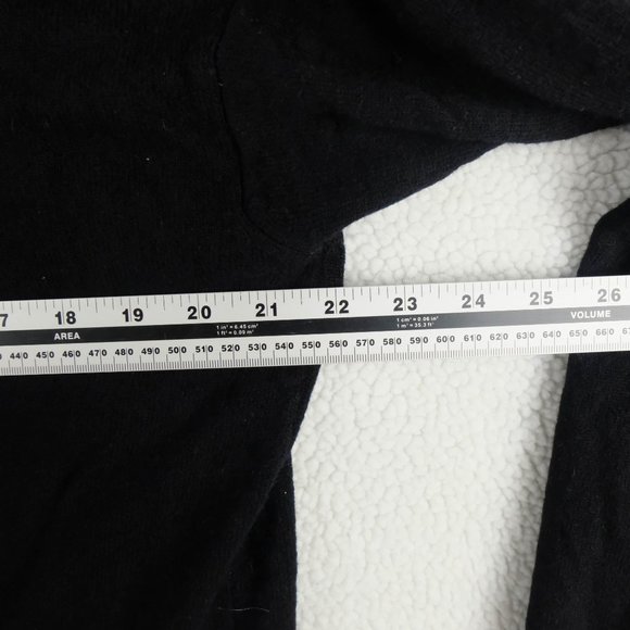 United Colors Of Benetton Sweater Womens Large Black Lambswool Lightweight Open - Picture 6 of 8